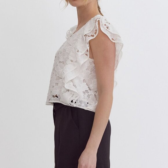 Entro Lace Floral Top - NWT - Size Small - Picture 2 of 4